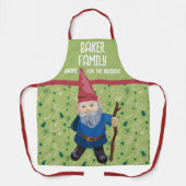 Rode groene en blauwe gnoom voor de Feestdagen Schort (Voorkant)