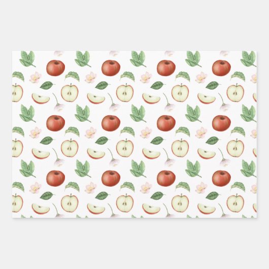 Rode groene en gele appels inpakpapier vel (Voorkant 2)