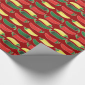 Rode groene en gele zwarte Spaanse peper Cadeaupapier (Hoek)