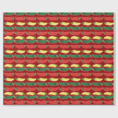 Rode groene en gele zwarte Spaanse peper Cadeaupapier (Vlak)