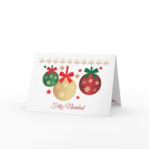 Rode, groene en gouden kerstballen Spaanse Kerstmi