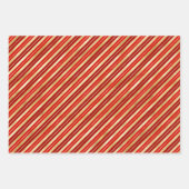 Rode, groene en gouden kerststrepen inpakpapier vel (Voorkant 2)