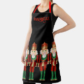 Rode groene en gouden notenkrakers personaliseren  schort (Insitu)