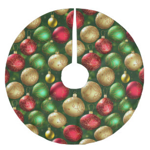 Rode, Groene en Gouden Ornamenten Kerstthema Kerstboom Rok