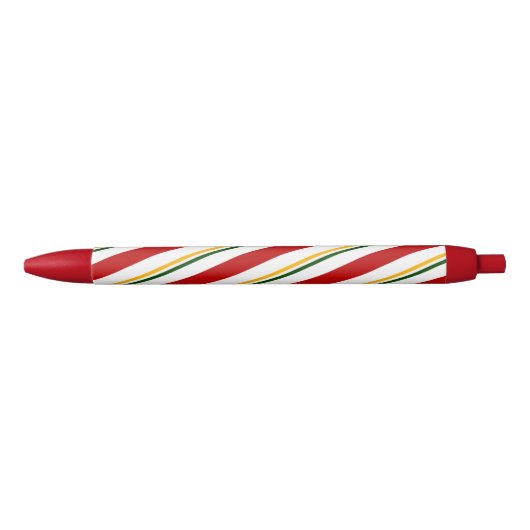 Rode groene en gouden snoeprietstrips met kerstmis zwarte inkt pen (Voorkant)