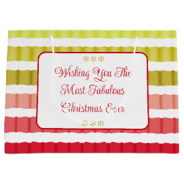 Rode groene en gouden streep zoals gevlochten fees groot cadeauzakje