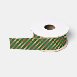 Rode, groene en gouden strepen | Christmas Grosgrain Lint