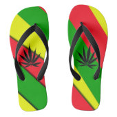 Rode, groene en gouden Teenslippers (Voetbed)