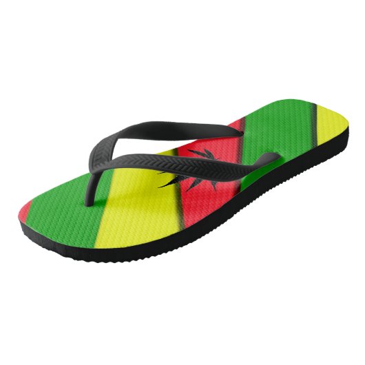 Rode, groene en gouden Teenslippers (Schuin)