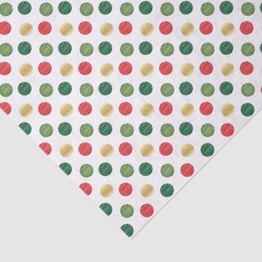 Rode, groene en goudpokstippen tissuepapier (Detail)