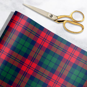Rode groene en marineblauwe tartan Kerstmis Cadeaupapier