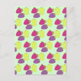 Rode, groene en Paarse druiven Briefkaart