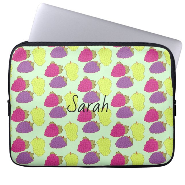 Rode, groene en Paarse druiven Laptop Sleeve (Voorkant)