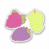 Rode, groene en Paarse druiven Sticker (Voorkant)