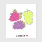 Rode, groene en Paarse druiven Sticker (Vel)