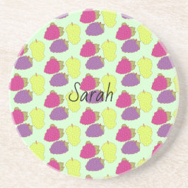 Rode, groene en Paarse druiven Zandsteen Onderzetter