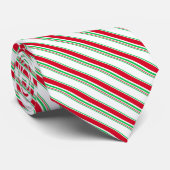 Rode, groene en witte Candy Cane Stripes Kerstmis Stropdas (Opgerold)