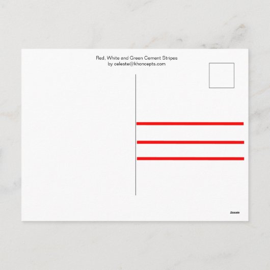 Rode, groene en witte cementstrips feestdagenkaart (Achterkant)