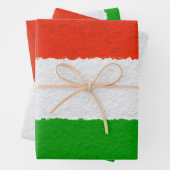 Rode, groene en witte cementstrips inpakpapier vel (In situ)