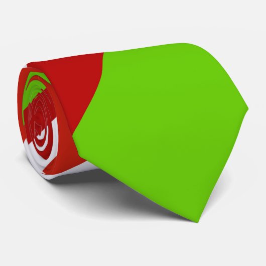 Rode groene en witte diagonale strepen stropdas (Opgerold)