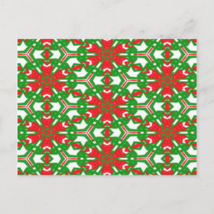 Rode, groene en witte Kaleidoscoop Briefkaart