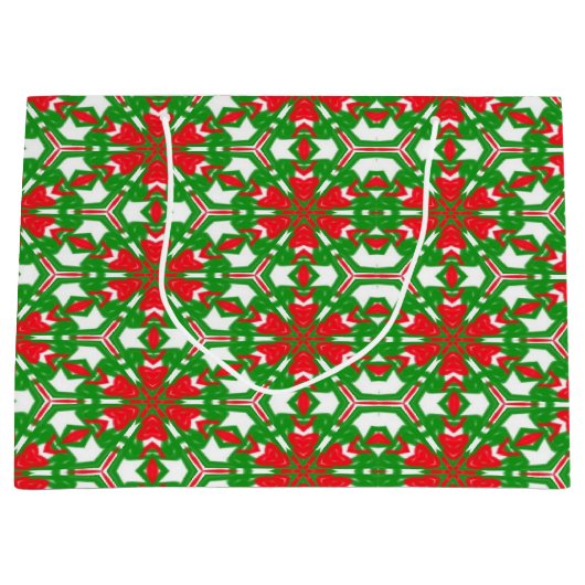Rode, groene en witte Kaleidoscoop Large Cadeautasje (Voorkant)