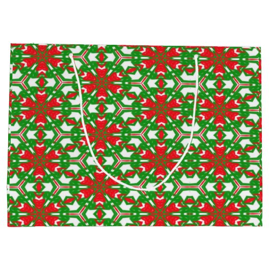 Rode, groene en witte Kaleidoscoop Large Cadeautasje (Achterkant)