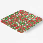 Rode, groene en witte Kaleidoscoop Papieren Bordje (Gebogen)