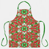 Rode, groene en witte Kaleidoscoop Schort (Voorkant)