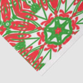 Rode, groene en witte Kaleidoscoop Tissuepapier (Detail)