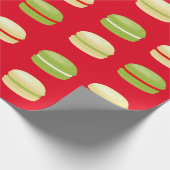 Rode groene en witte kerst Franse Macarons Cadeaupapier (Hoek)