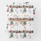 Rode groene en witte kerst inpakpapier vel (In situ)