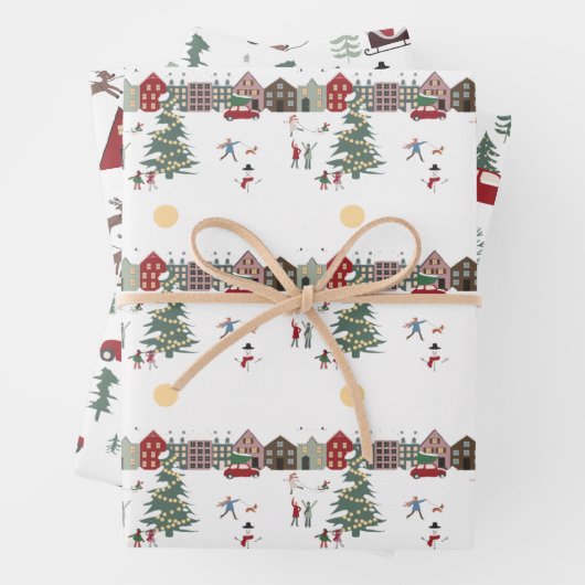 Rode groene en witte kerst inpakpapier vel (In situ)