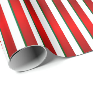 Rode, groene en witte kerstfeeststaven cadeaupapier