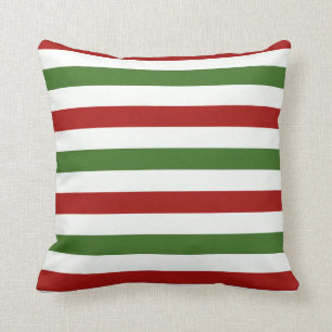 Rode, groene en witte kerstkerst met streep kussen