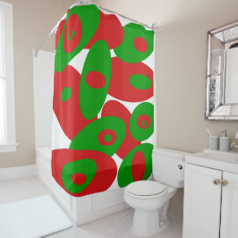 Rode, groene en witte orgels douchegordijn