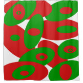 Rode, groene en witte orgels douchegordijn (Voorkant)