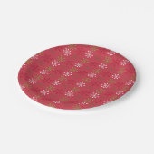 Rode, groene en witte sneeuwvlokken papieren bordje (Gekanteld)