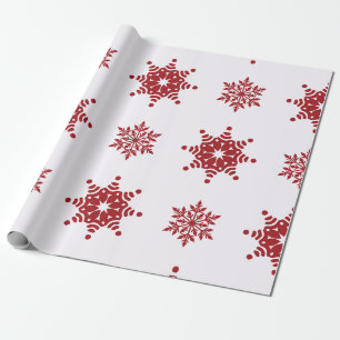 Rode, Groene en Witte Sneeuwvlokkenlaan Kerstmis I Cadeaupapier