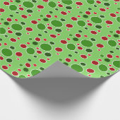 Rode, groene en witte stippen voor Kerstmis Cadeaupapier (Hoek)