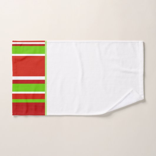 Rode groene en witte strepen bad handdoek (Handdoek)