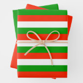 Rode, groene en witte strepen inpakpapier vel (In situ)