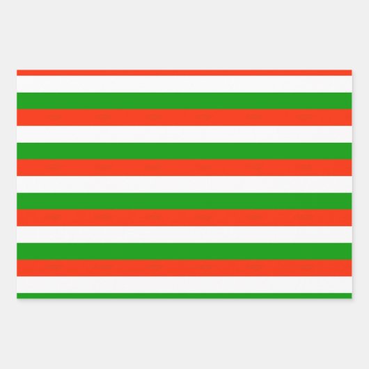 Rode, groene en witte strepen inpakpapier vel (Voorkant)