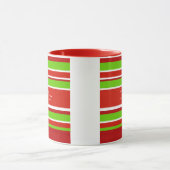 Rode groene en witte strepen mok (Midden)