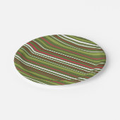 Rode, groene en witte strepen papieren bordje (Gekanteld)