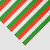 Rode, groene en witte strepen tissuepapier (Detail)