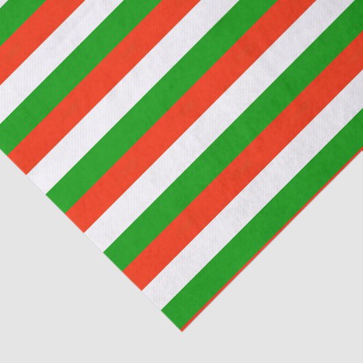 Rode, groene en witte strepen tissuepapier (Detail)