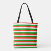 Rode, groene en witte strepen tote bag (Achterkant)