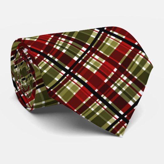 Rode groene en zwarte Mannen Stropdas (Opgerold)
