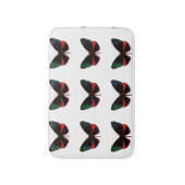 Rode, groene en zwarte vlinder badmat (Voorkant Verticaal)